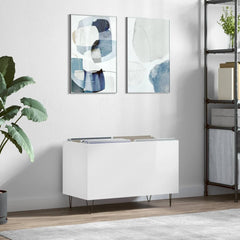 vidaXL Record Cabinet High Gloss White 74.5x38x48 cm Engineered Wood 1