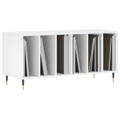 Record Cabinet White Engineered Wood, image 3