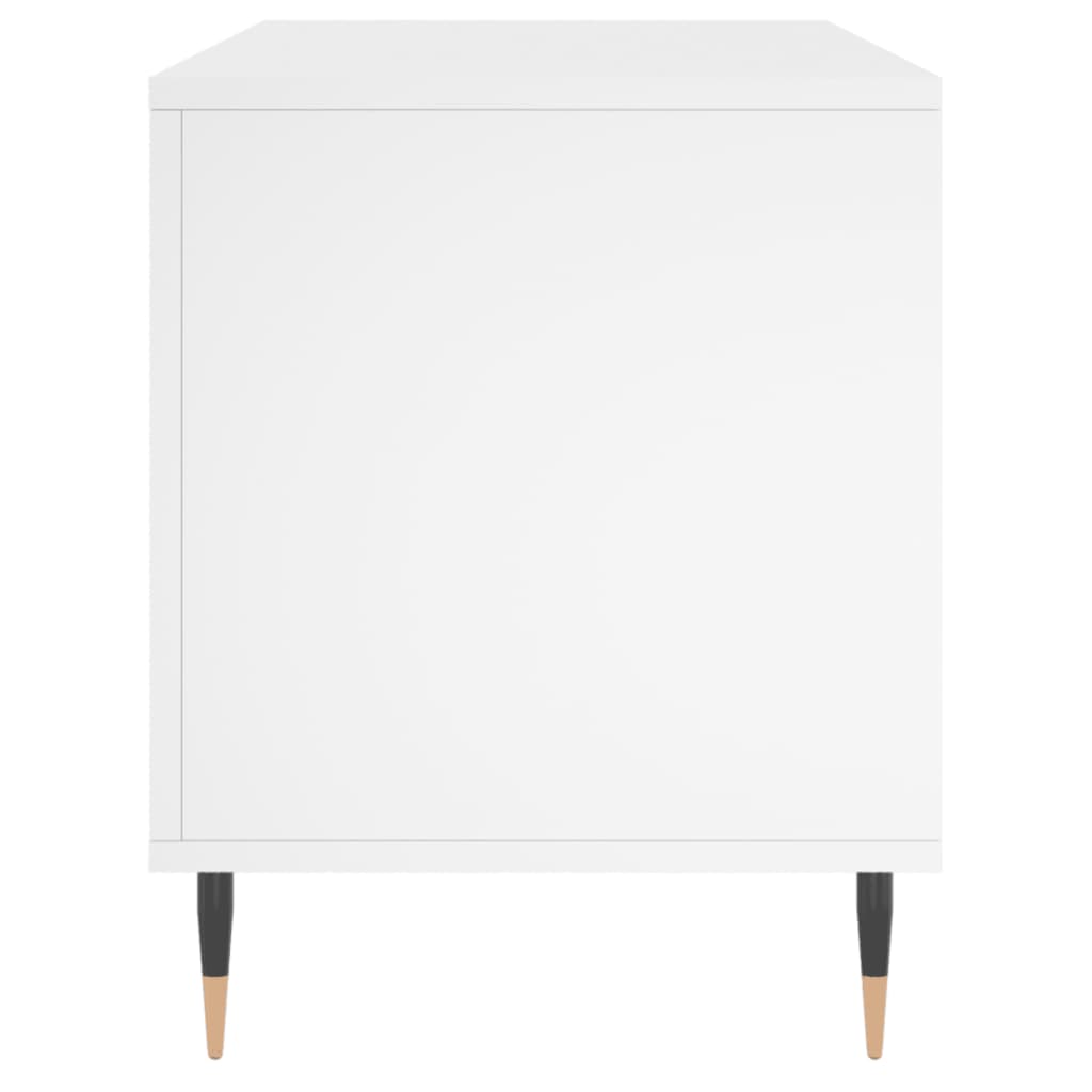 Record Cabinet White Engineered Wood, image 5