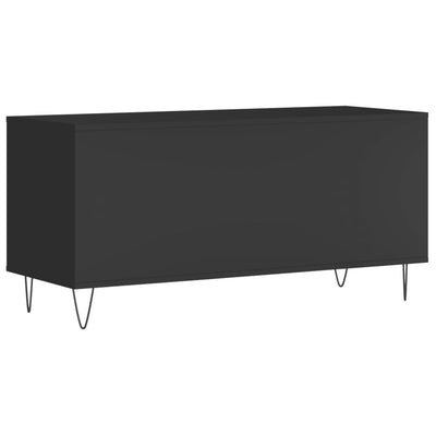 Record Cabinet Black 100x38x48 cm Engineered Wood