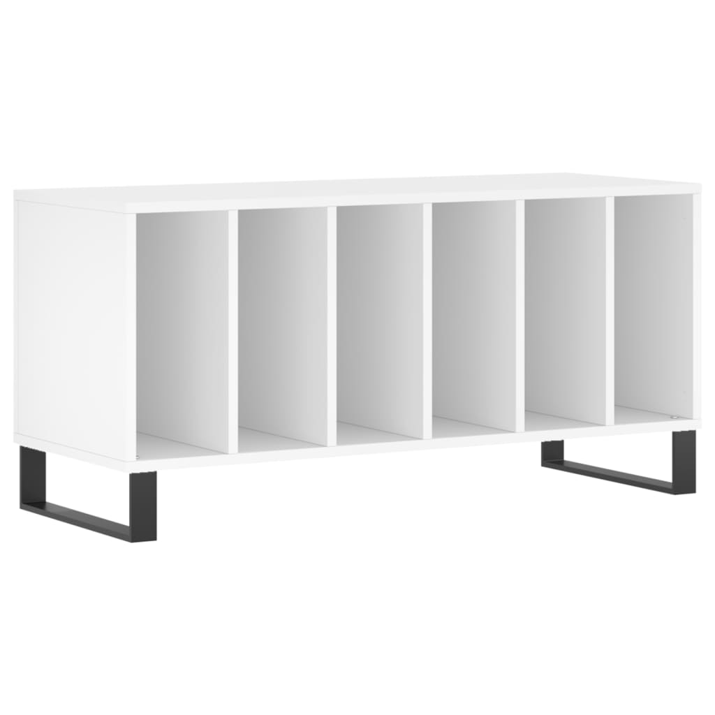 Record Cabinet White Engineered Wood, image 2