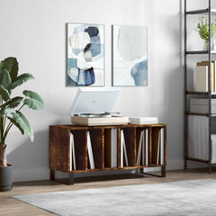 Record Cabinet Engineered Wood in Smoked Oak