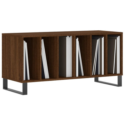 Record Cabinet Brown Oak 100x38x48 cm Engineered Wood