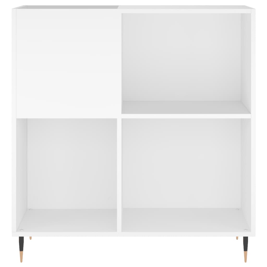 Record Cabinet White Engineered Wood, image 4
