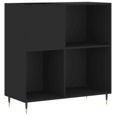 Record Cabinet Black 84.5x38x89 cm Engineered Wood