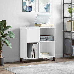 Record Cabinet Engineered Wood in White