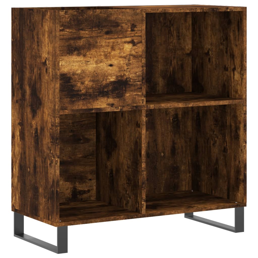 vidaXL Record Cabinet Smoked Oak 84.5x38x89 cm Engineered Wood 2