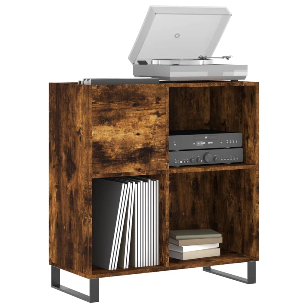 vidaXL Record Cabinet Smoked Oak 84.5x38x89 cm Engineered Wood 3