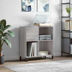 Record Cabinet Engineered Wood in Grey Sonoma