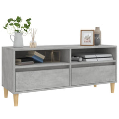 vidaXL TV Cabinet Concrete Grey 100x34.5x44.5 cm Engineered Wood 4