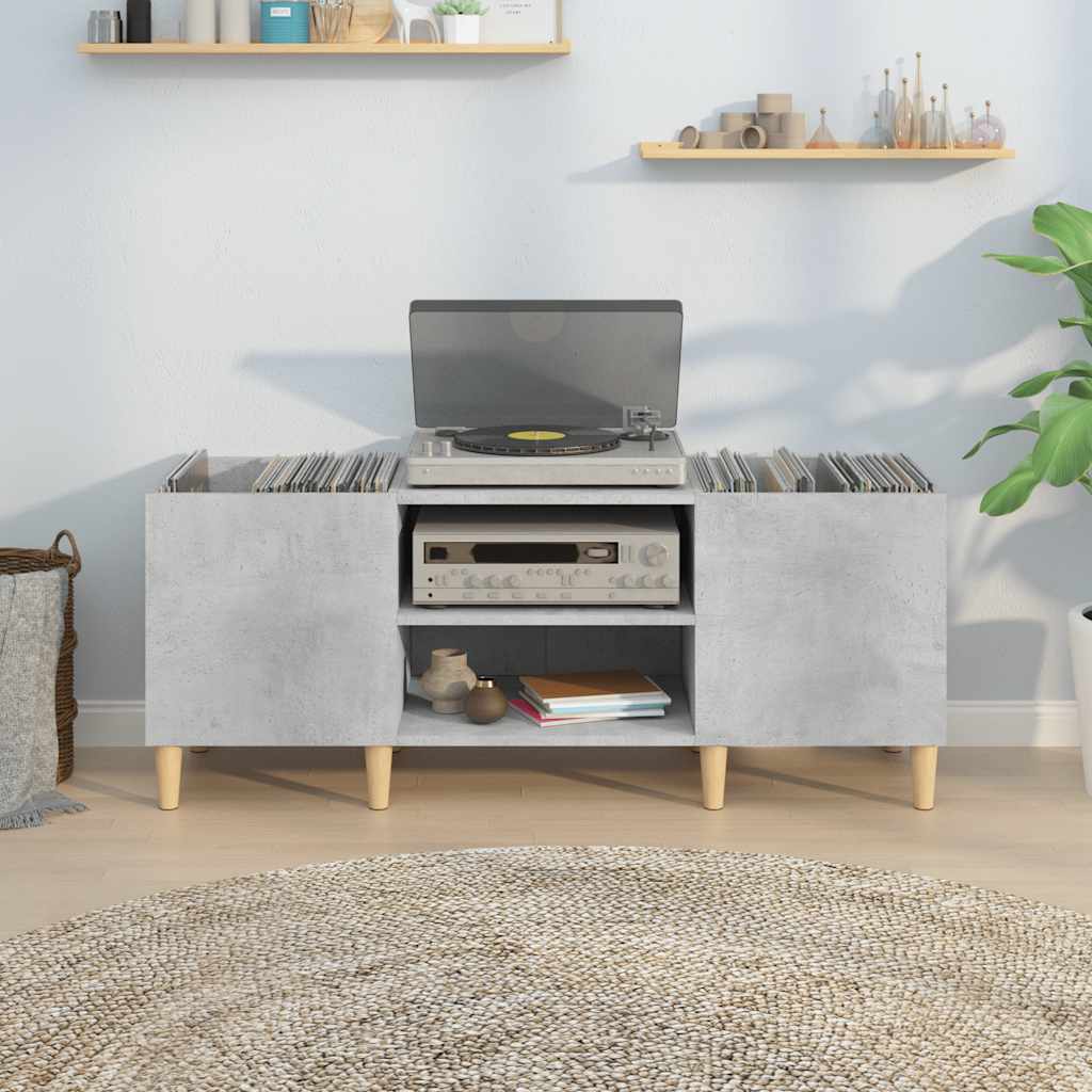 vidaXL Record Cabinet Concrete Grey 121x38x48 cm Engineered Wood 3
