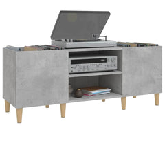 vidaXL Record Cabinet Concrete Grey 121x38x48 cm Engineered Wood 4