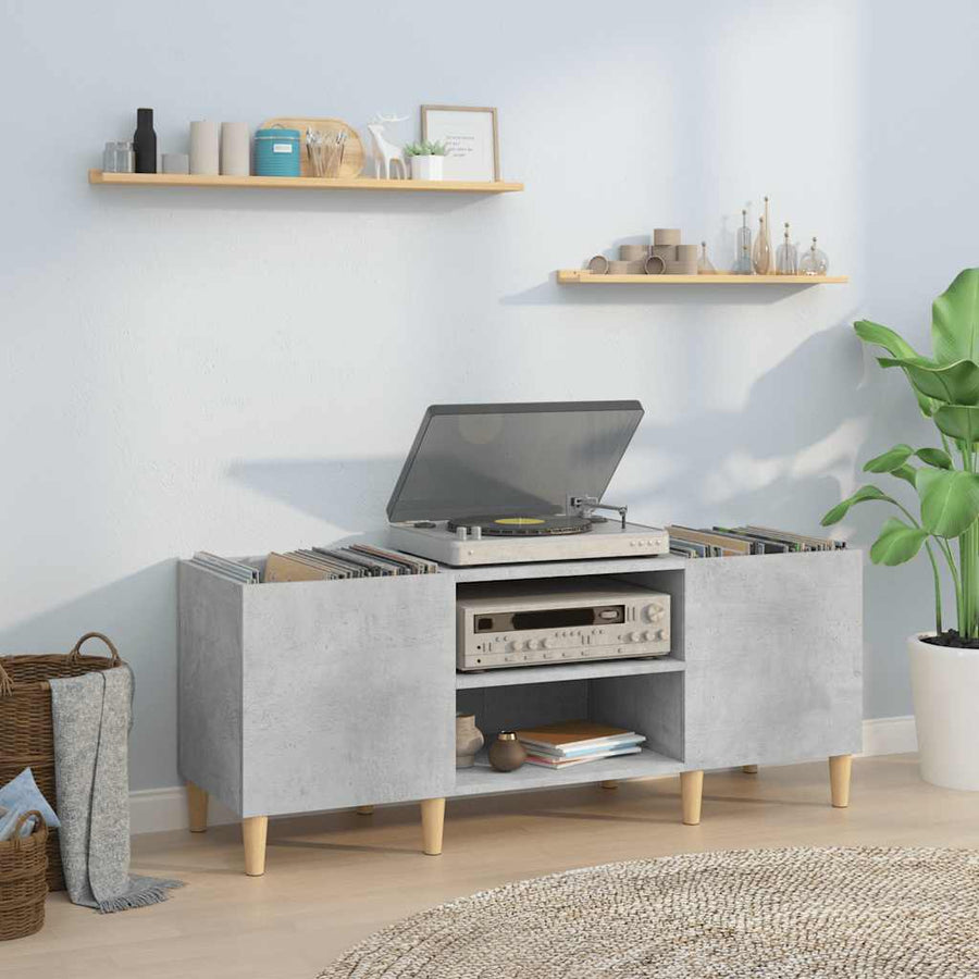 Record Cabinet Concrete Grey Engineered Wood