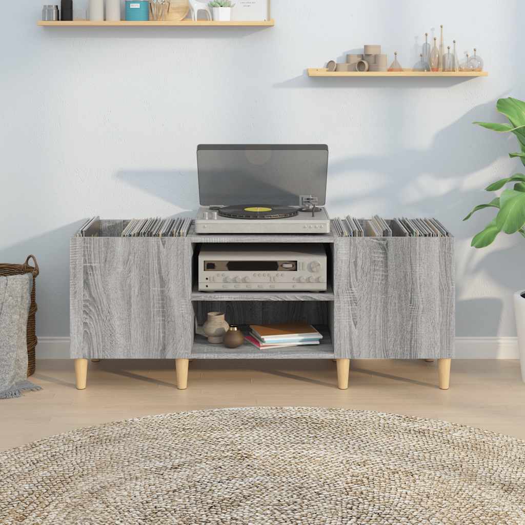 vidaXL Record Cabinet Grey Sonoma 121x38x48 cm Engineered Wood 3
