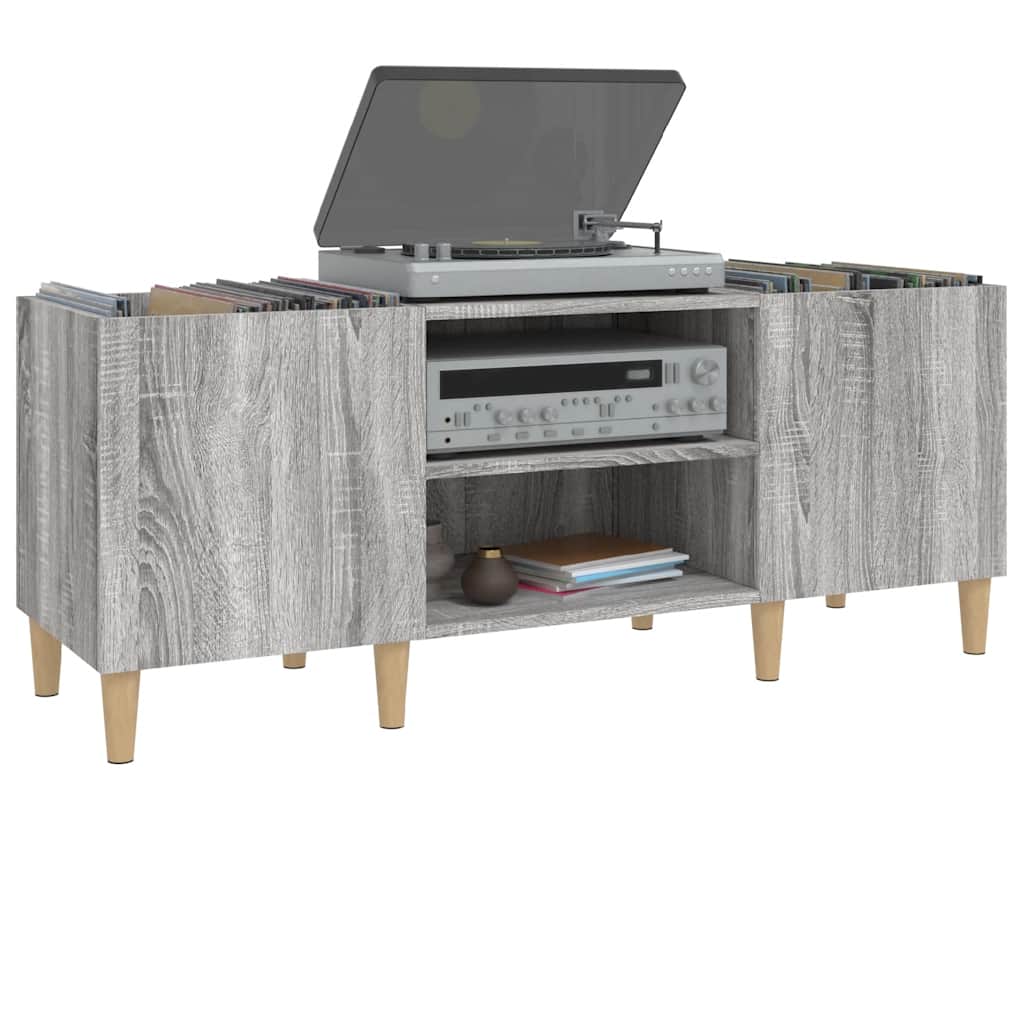 vidaXL Record Cabinet Grey Sonoma 121x38x48 cm Engineered Wood 4