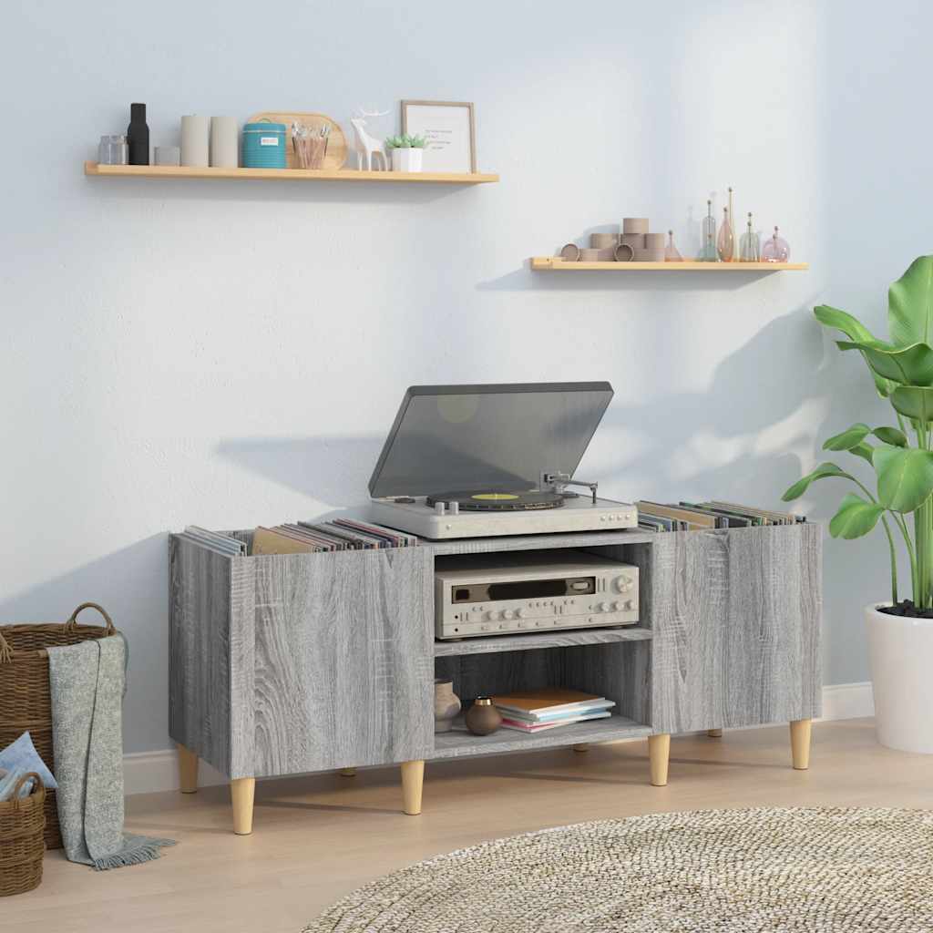 vidaXL Record Cabinet Grey Sonoma 121x38x48 cm Engineered Wood 1