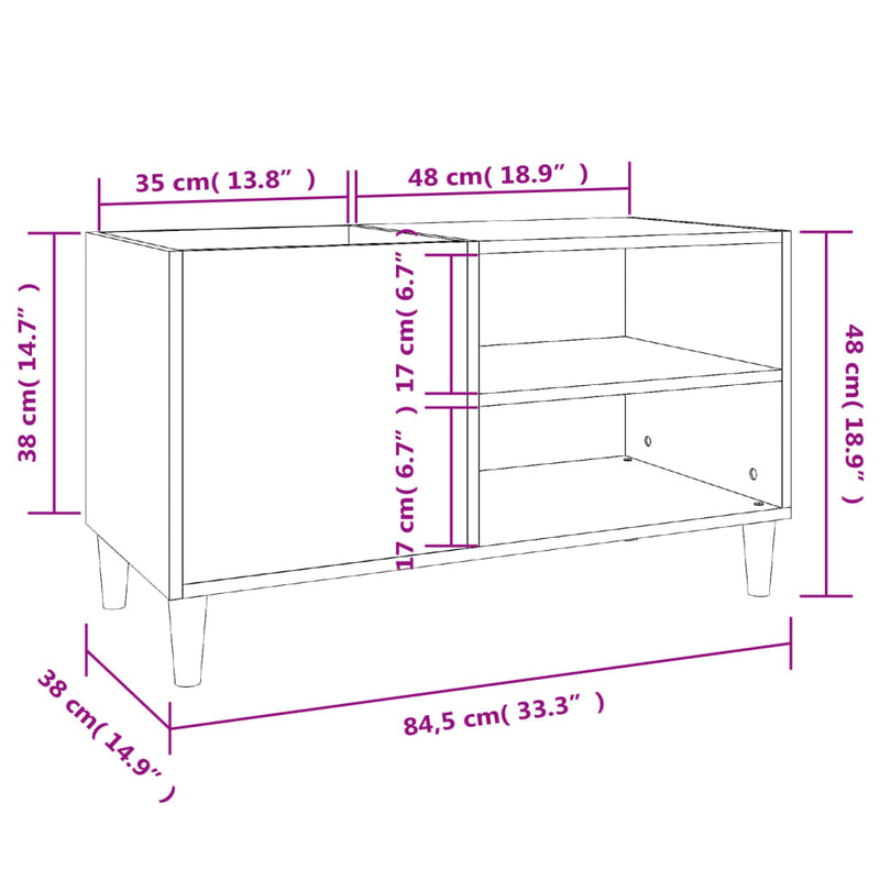 Record Cabinet Sonoma Oak 84.5x38x48 cm Engineered Wood