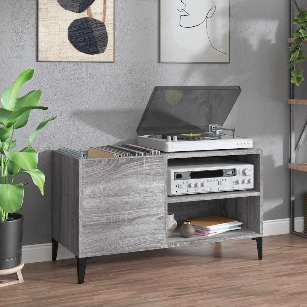 vidaXL Record Cabinet Grey Sonoma 84.5x38x48 cm Engineered Wood 1