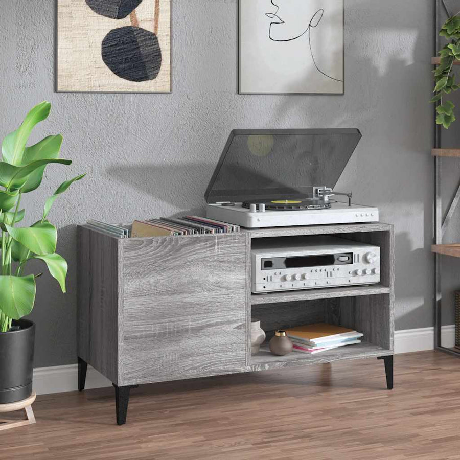 vidaXL Record Cabinet Grey Sonoma 84.5x38x48 cm Engineered Wood 1