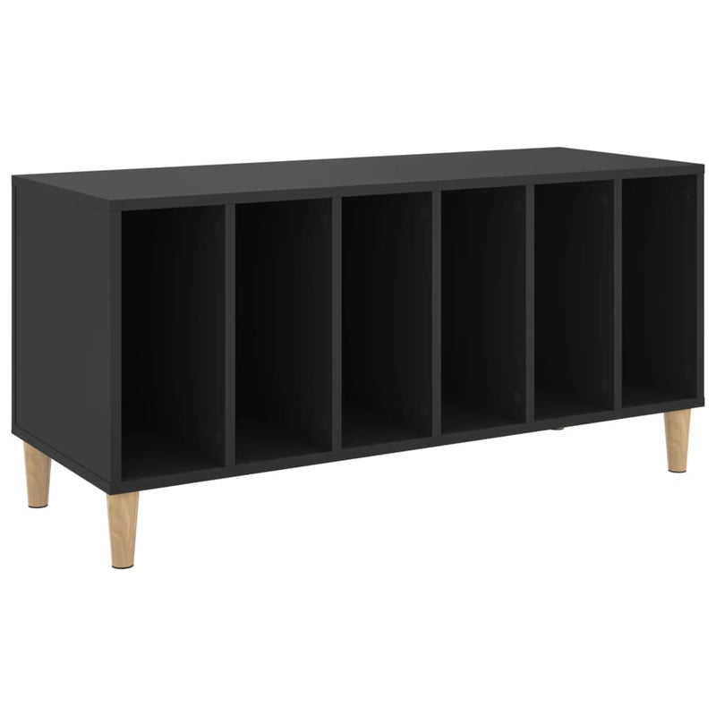 Record Cabinet Black 100x38x48 cm Engineered Wood