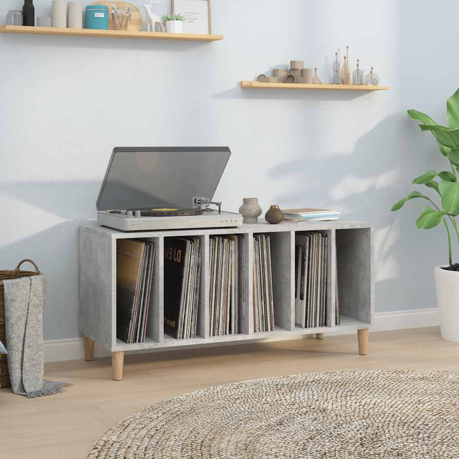 Record Cabinet Concrete Grey Engineered Wood