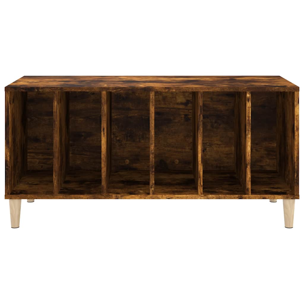 vidaXL Record Cabinet Smoked Oak 100x38x48 cm Engineered Wood 5