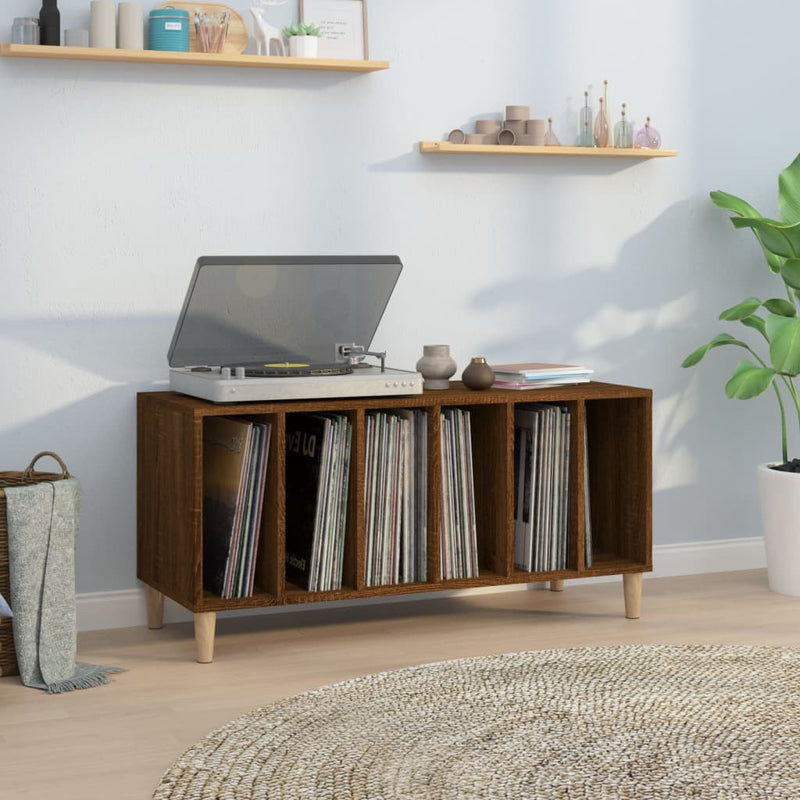 Record Cabinet Brown Oak 100x38x48 cm Engineered Wood