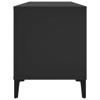 Record Cabinet Black 100x38x48 cm Engineered Wood