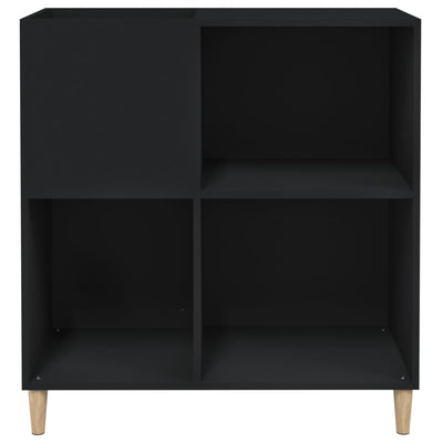 Record Cabinet Black 84.5x38x89 cm Engineered Wood