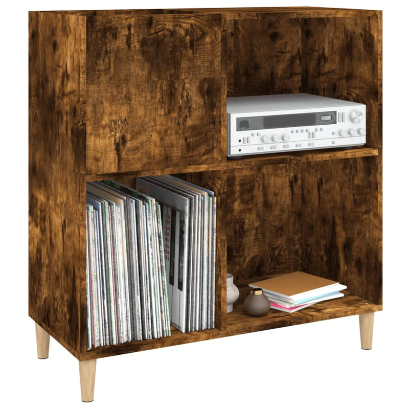 Record Cabinet Smoked Oak 84.5x38x89 cm Engineered Wood