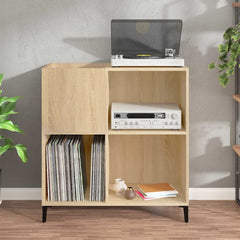 vidaXL Record Cabinet Sonoma Oak 84.5x38x89 cm Engineered Wood 3