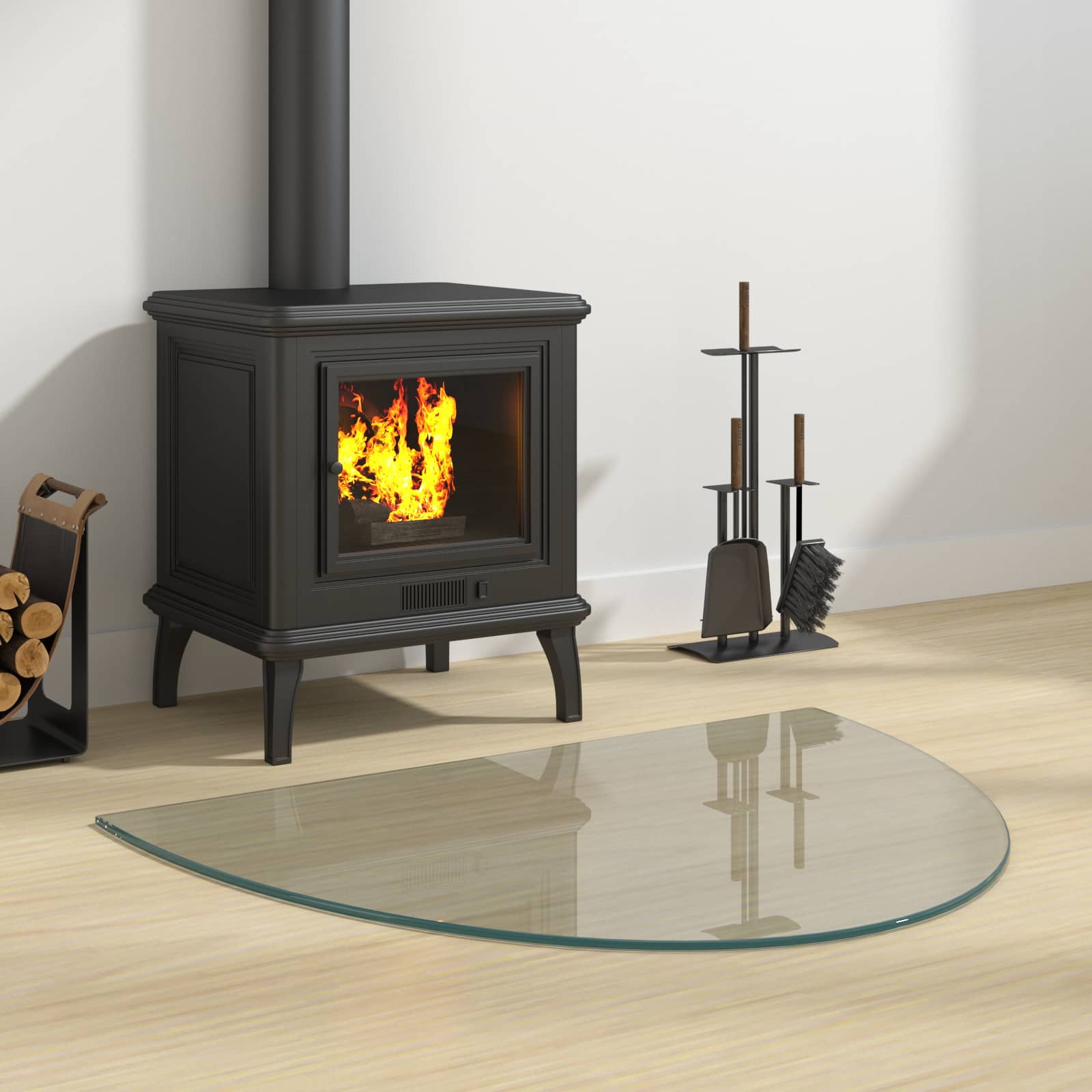 vidaXL Fireplace Glass Plate Transparent 800 x 600 mm Glass 1