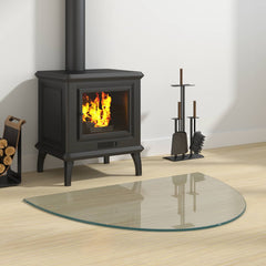 vidaXL Fireplace Glass Plate Transparent 800 x 600 mm Glass 1