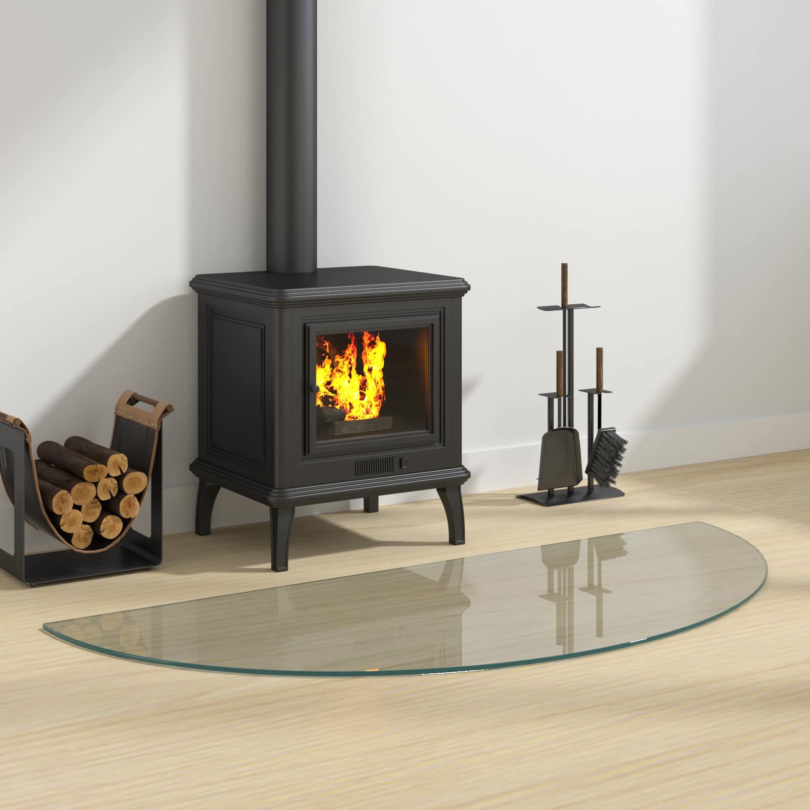 vidaXL Fireplace Glass Plate Transparent 1200 x 500 mm Glass 1
