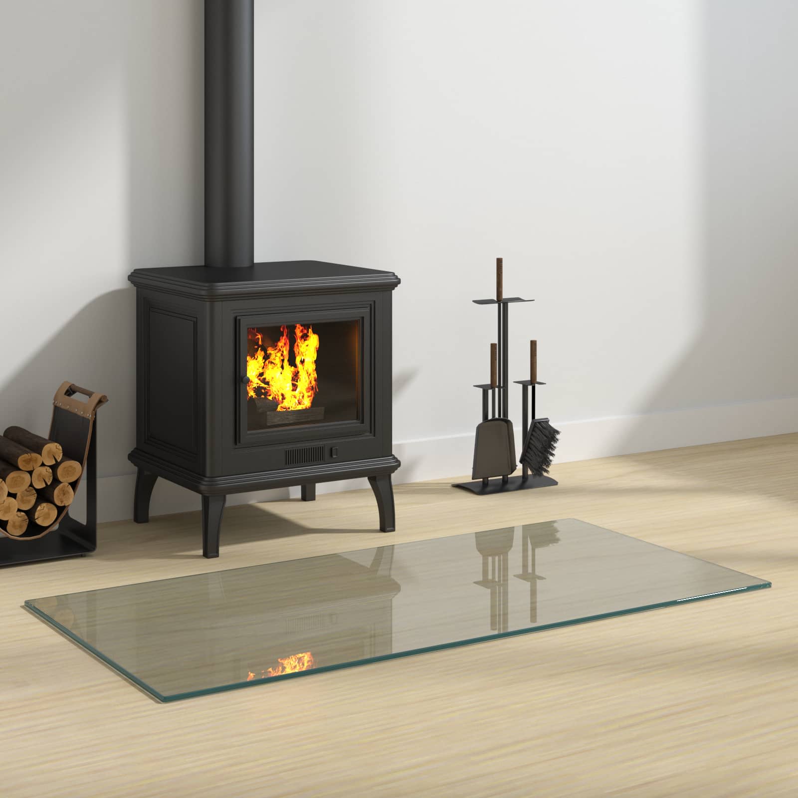 vidaXL Fireplace Glass Plate Transparent 100 x 50 cm Glass 1