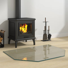 vidaXL Fireplace Glass Plate Transparent 80 x 60 cm Glass 1
