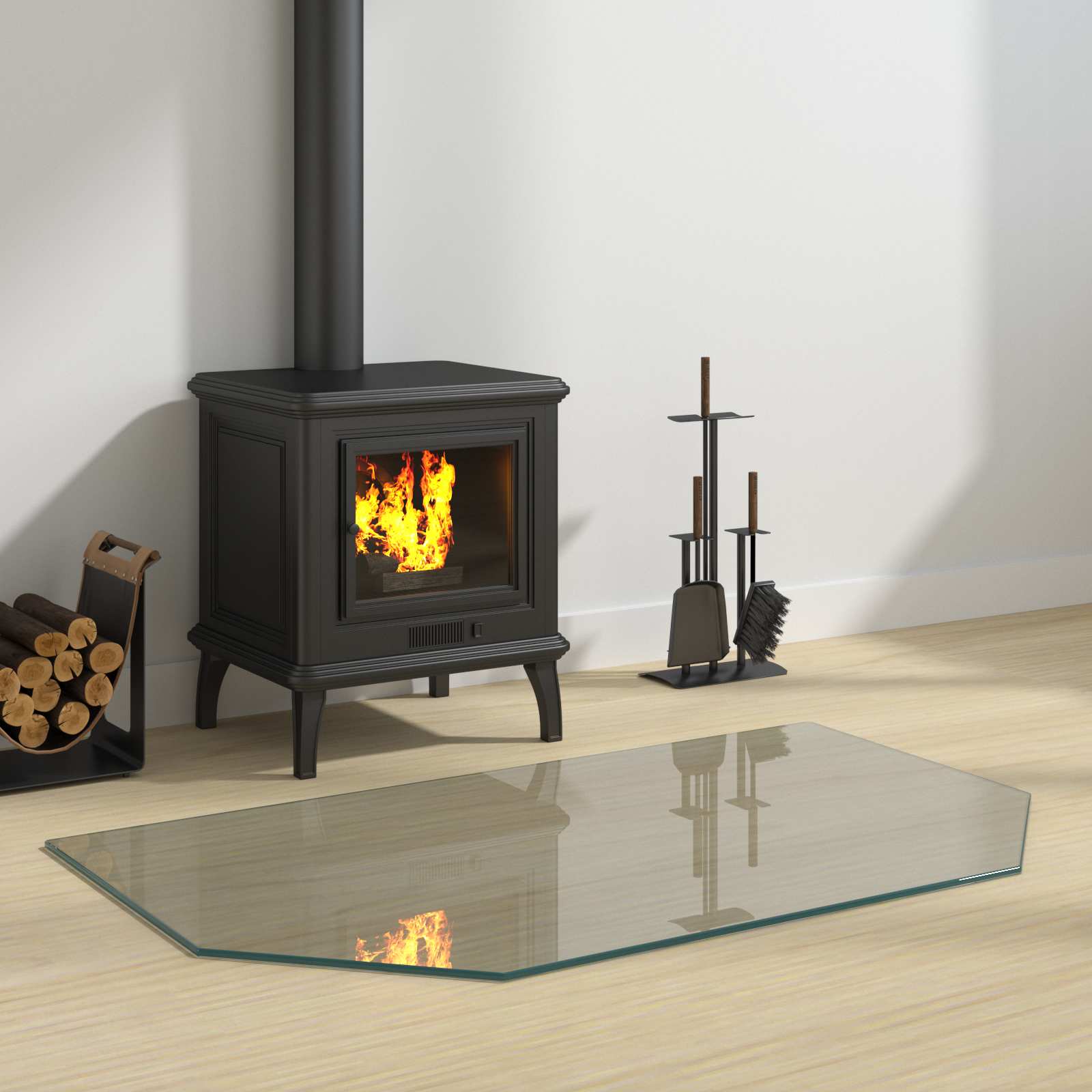 vidaXL Fireplace Glass Plate Transparent 100 x 60 cm Glass 1