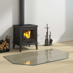 vidaXL Fireplace Glass Plate Transparent 100 x 60 cm Glass 1