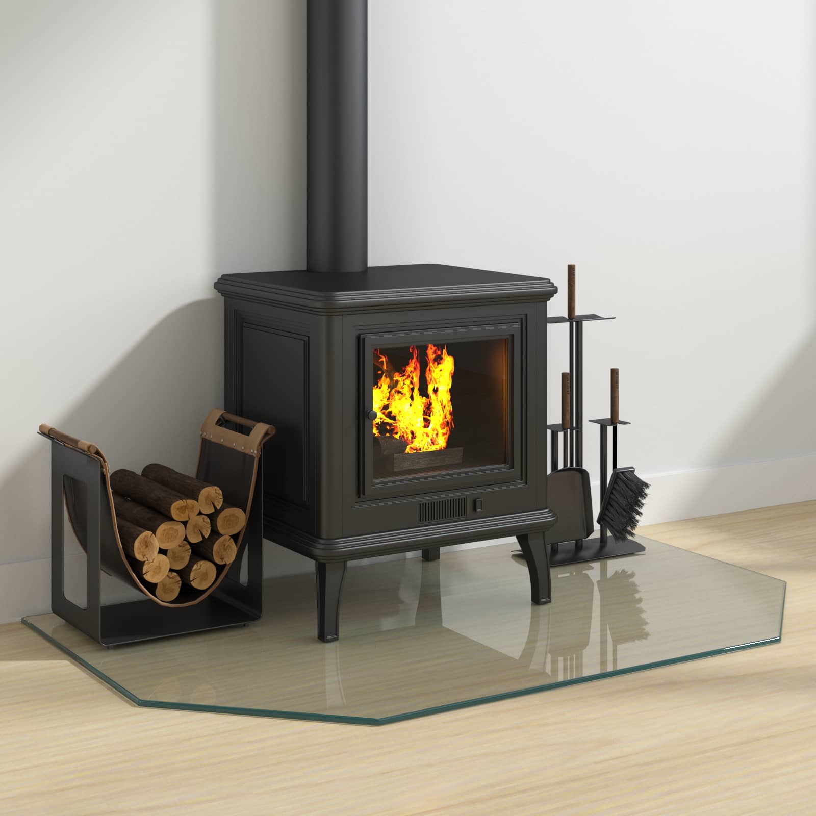 vidaXL Fireplace Glass Plate Transparent 100 x 60 cm Glass 3