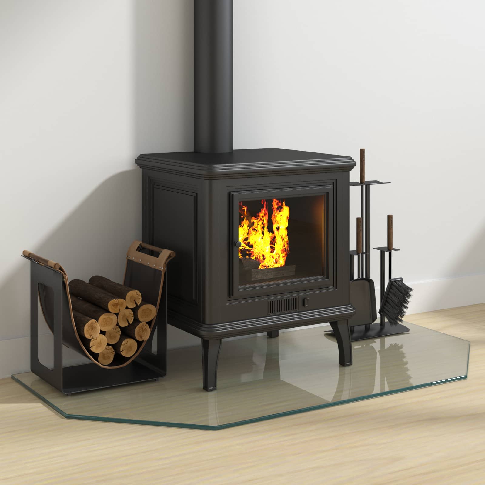 vidaXL Fireplace Glass Plate Transparent 100 x 50 cm Glass 3