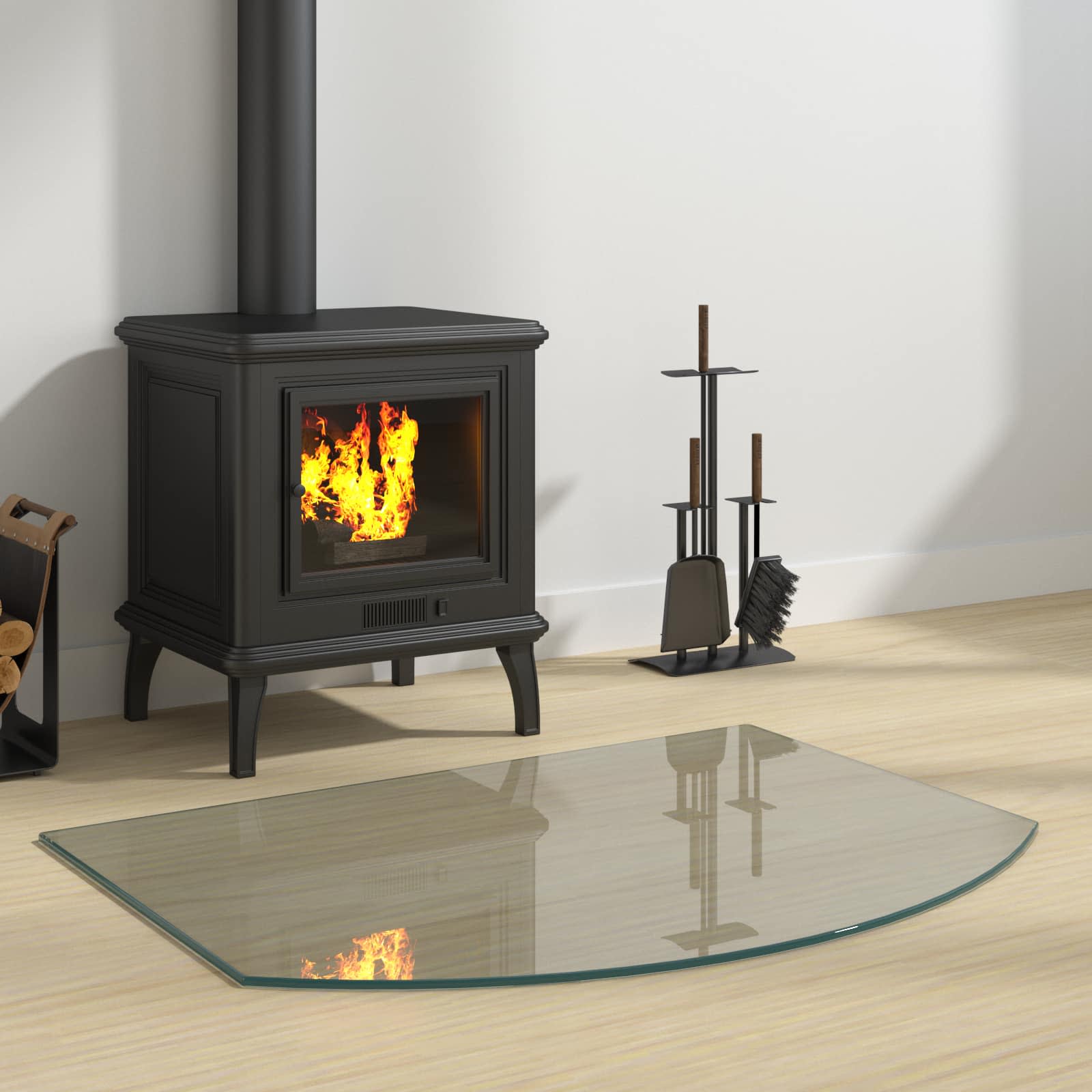 vidaXL Fireplace Glass Plate Transparent 80 x 60 cm Glass 1