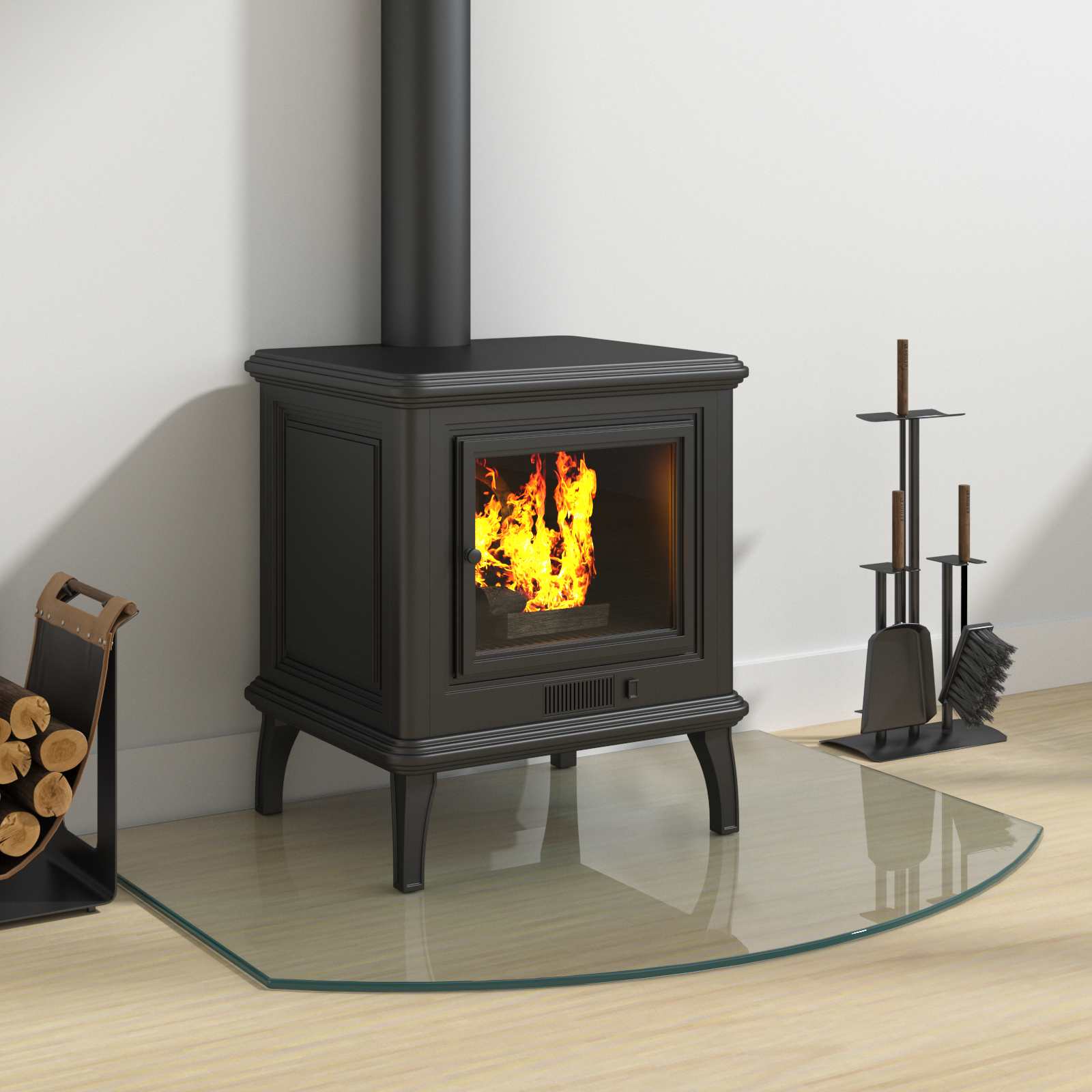 vidaXL Fireplace Glass Plate Transparent 80 x 60 cm Glass 3