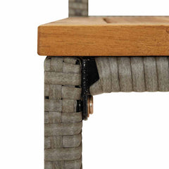 5 Piece Garden Bar Set Poly Rattan& Solid Wood Acacia Grey 110 cm table length 4
