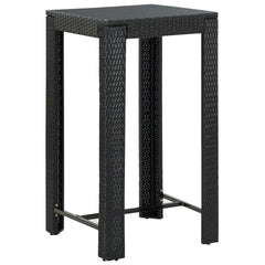 3 Piece Garden Bar Set Poly Rattan&Solid Wood Acacia Black 2