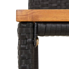 3 Piece Garden Bar Set Poly Rattan&Solid Wood Acacia Black 2