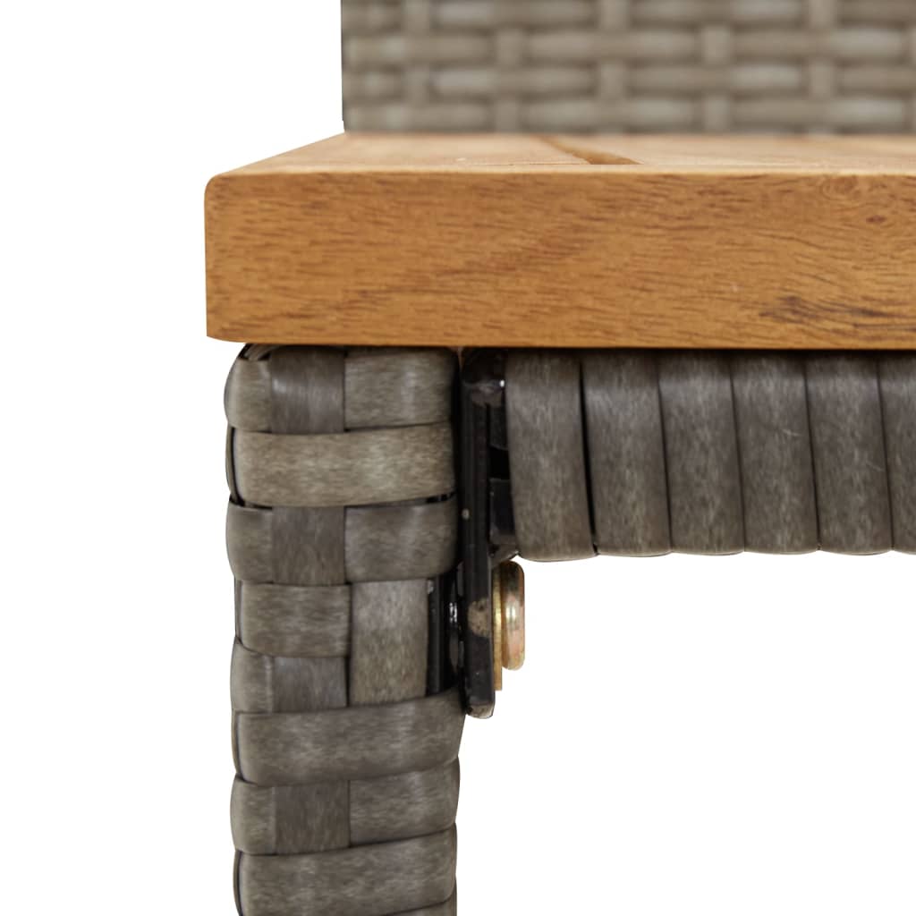 3 Piece Garden Bar Set Poly Rattan&Solid Wood Acacia Grey 4