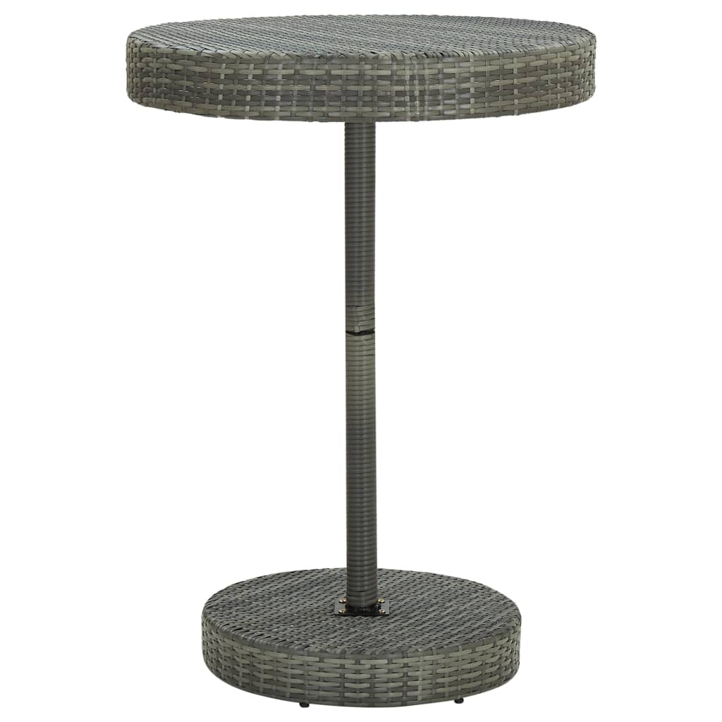 3 Piece Garden Bar Set Poly Rattan&Solid Wood Acacia Grey 4