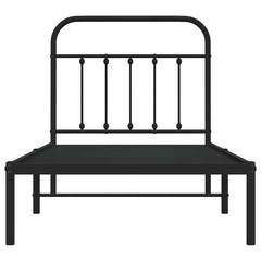 vidaXL Metal Bed Frame without Mattress with Headboard Black 90x190cm 6