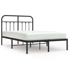 vidaXL Metal Bed Frame without Mattress with Headboard Black 120x190cm 2