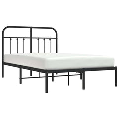 vidaXL Metal Bed Frame without Mattress with Headboard Black 120x190cm 5